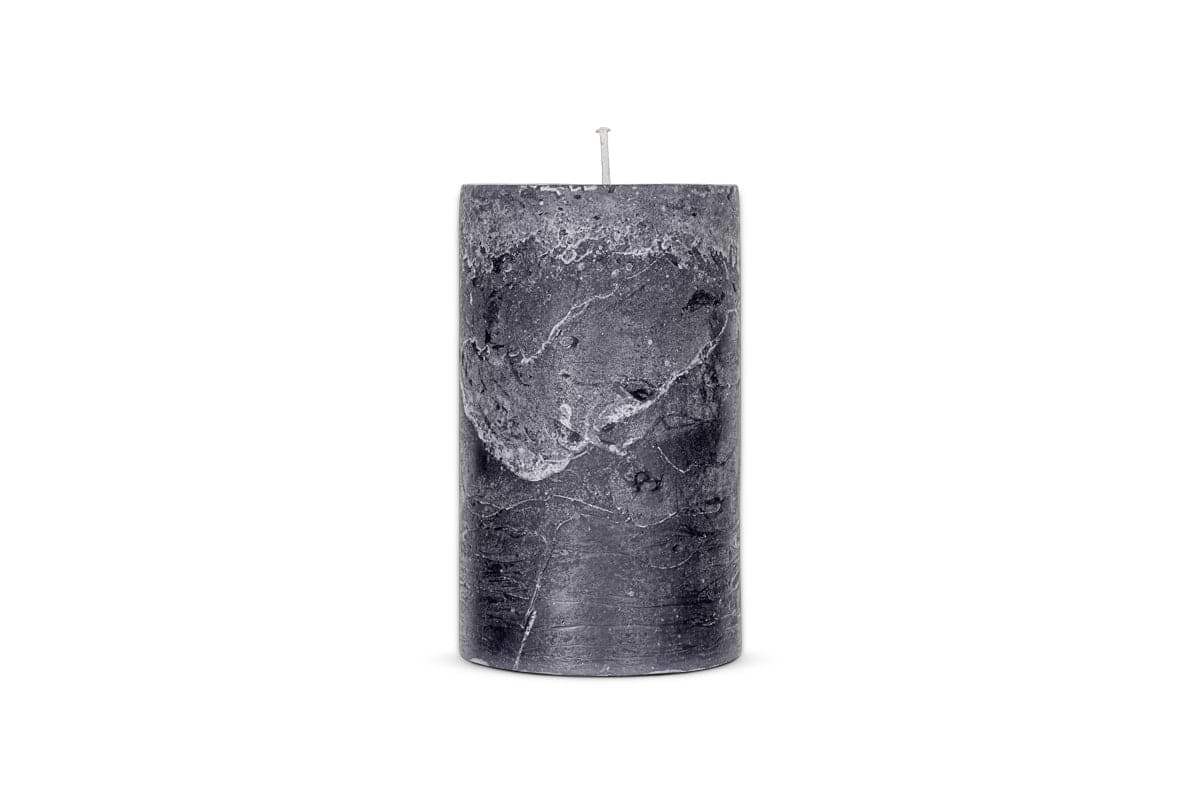 Rustic Soy Blend Pillar Candle - Charcoal - Large-nkuku