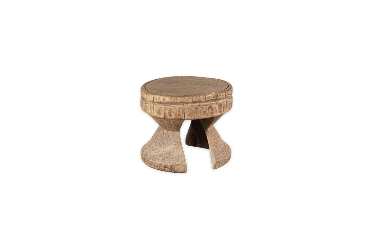 Salman Wooden Decorative Stool - Natural
