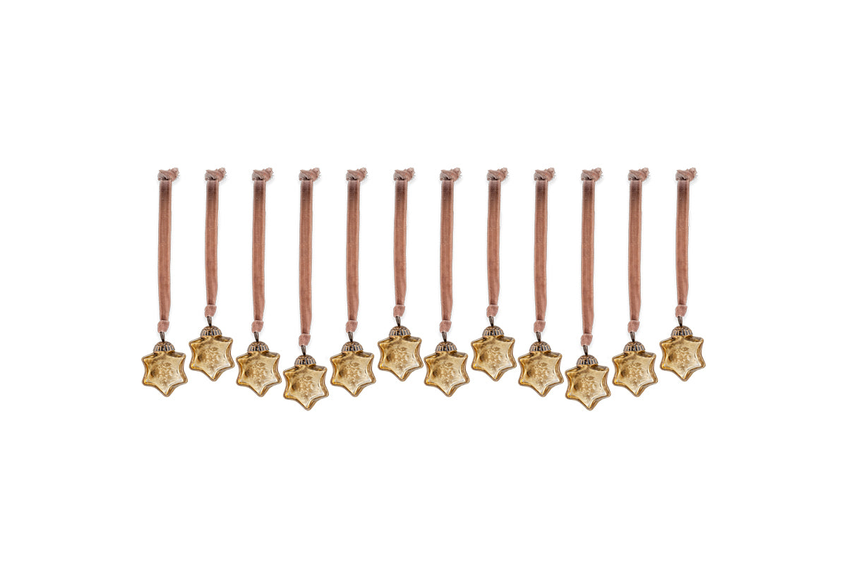 Sardi Star Baubles - Gold (Set of 12)