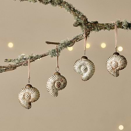 Sachin Shell Baubles - Rustic Gold - (Set of 4)