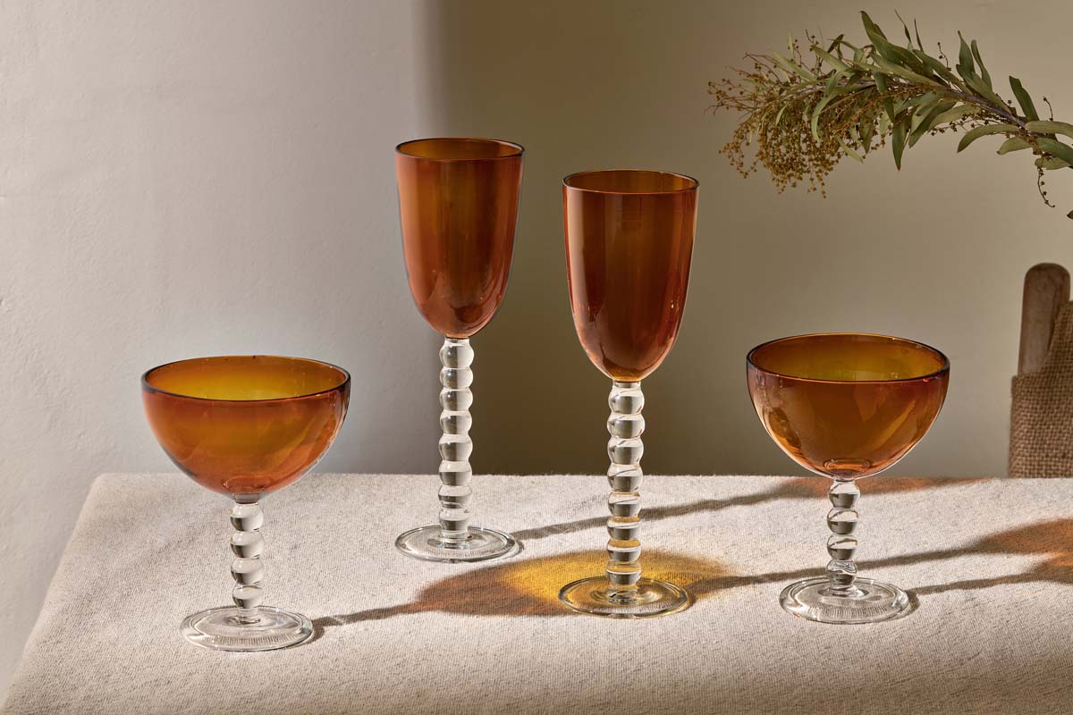 Thimma Champagne Coupe - Amber (Set of 2)