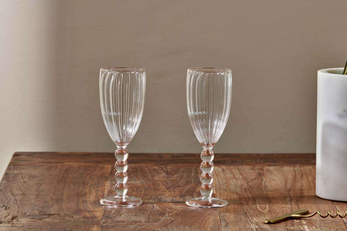 Santosa Champagne Flute - Clear (Set of 2)