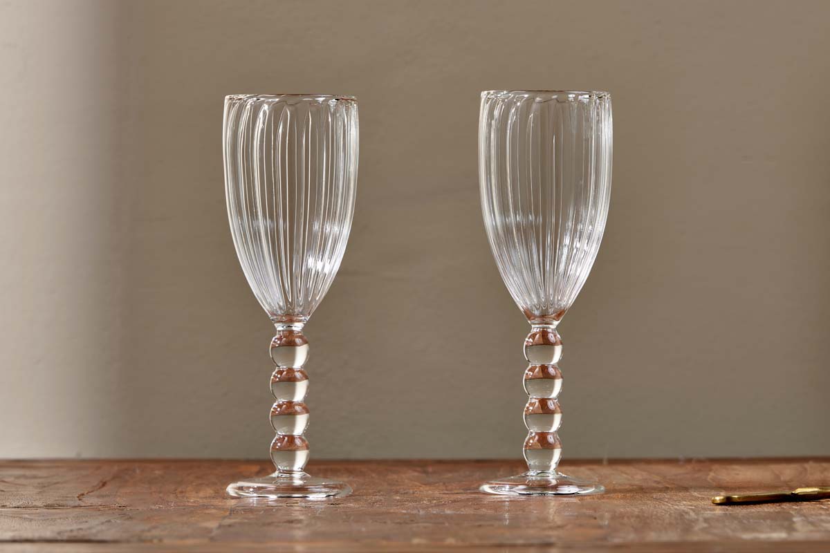 Santosa Champagne Flute - Clear (Set of 2)