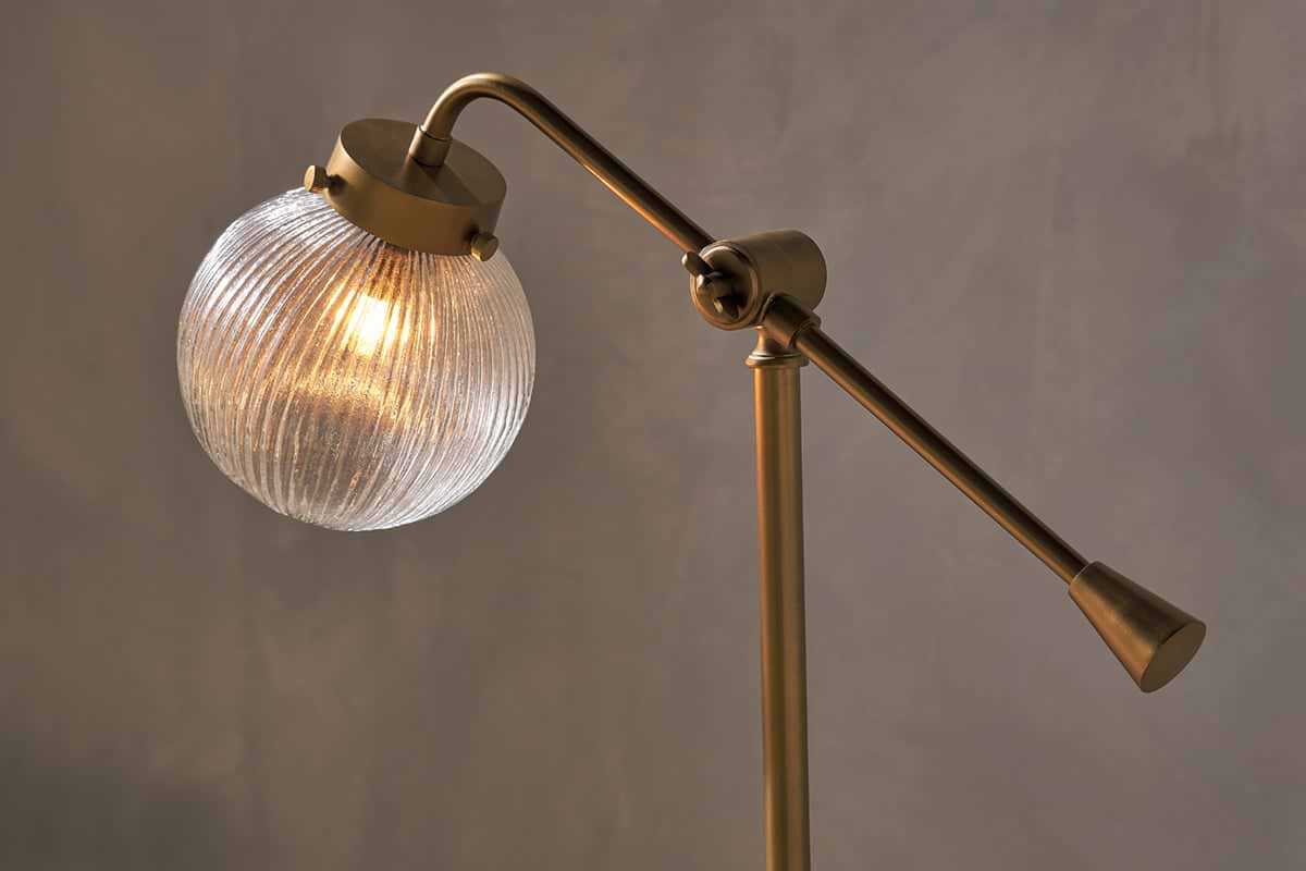 Sengol Recycled Glass Desk Lamp - Antique Brass