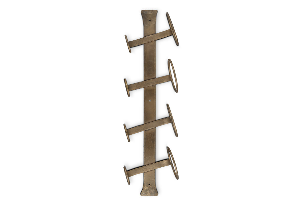 Shray Iron Wine Rack - Antique Brass