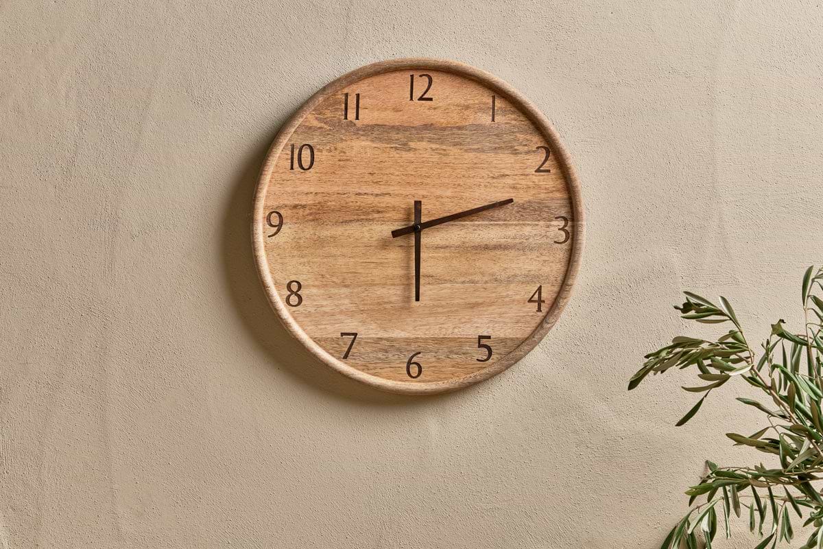 Som Mango Wood Clock - Natural