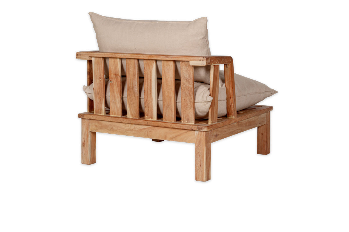 Sadhi Acacia Wood Outdoor Love Seat - Natural-nkuku