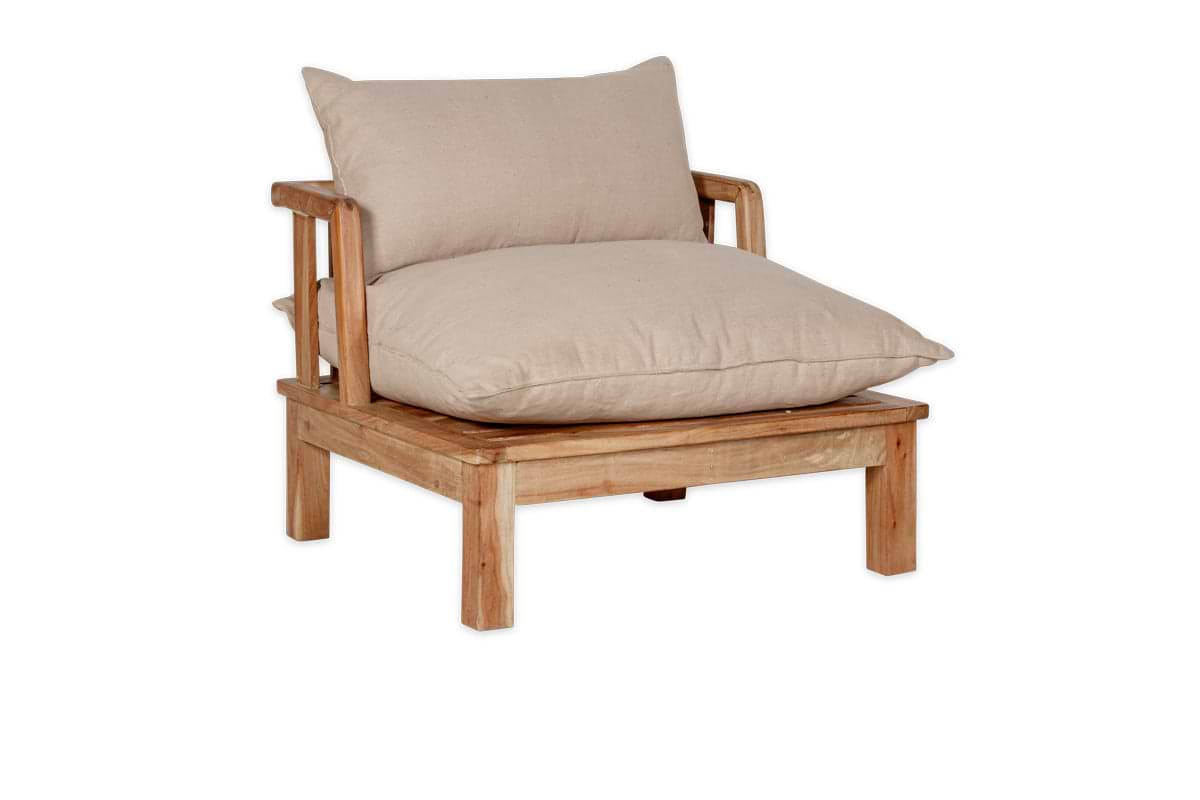 Sadhi Acacia Wood Outdoor Love Seat - Natural-nkuku