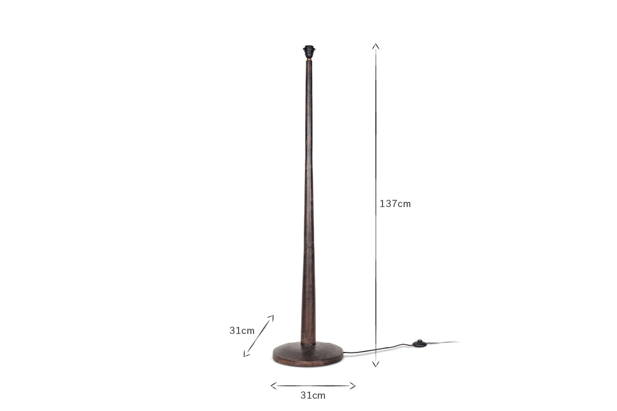 Sahar Mango Wood Floor Lamp - Dark Stain-nkuku