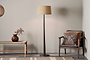 Sahar Mango Wood Floor Lamp - Dark Stain-nkuku