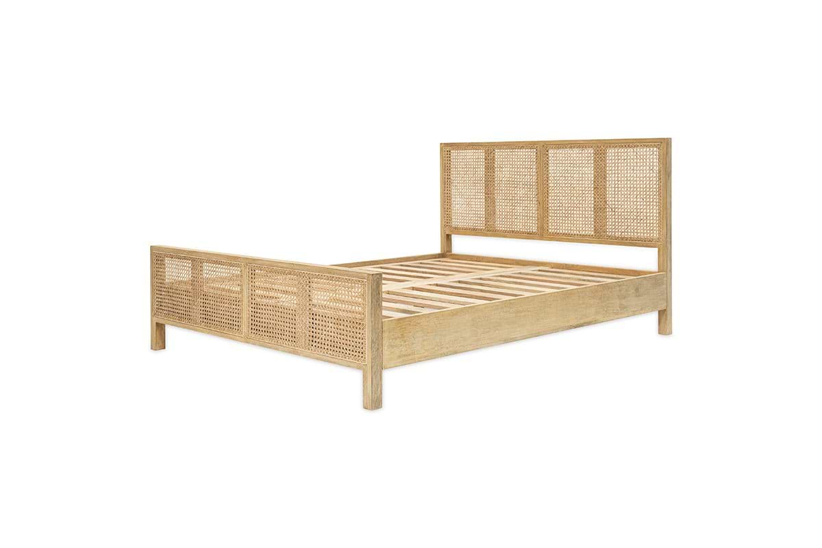 Saharsa Cane & Mango Wood Bed - Super King-nkuku