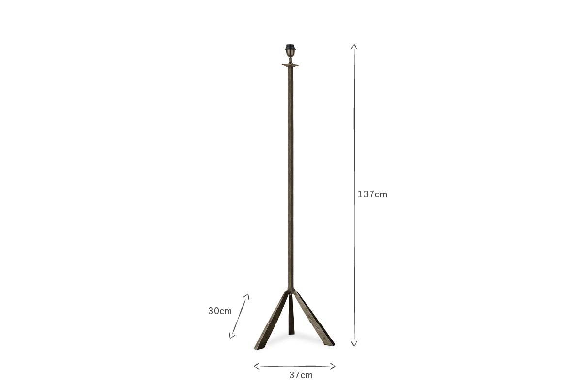 Sahhil Metal Tripod Floor Lamp - Antique Bronze-nkuku