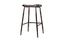 Samaira Leather Counter Stool - Dark Brown-nkuku