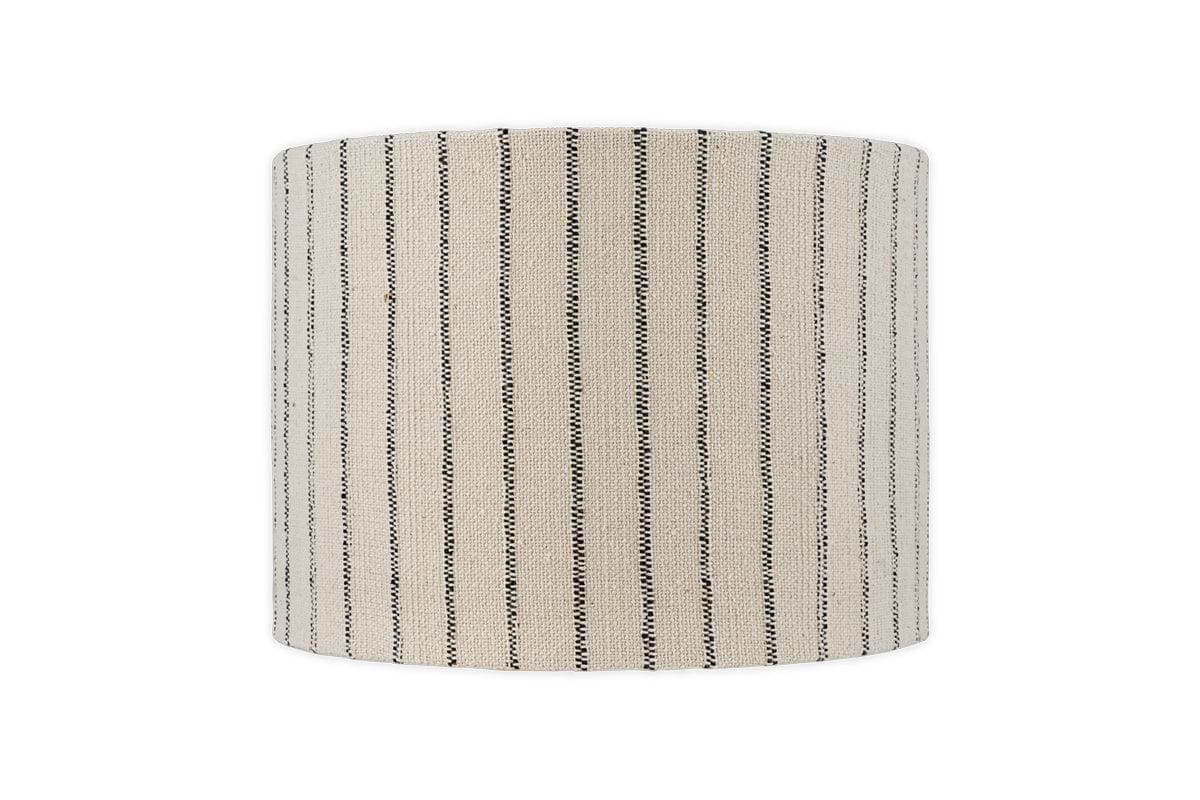 Sanja Cotton Stripe Lampshade - Off White & Grey-nkuku