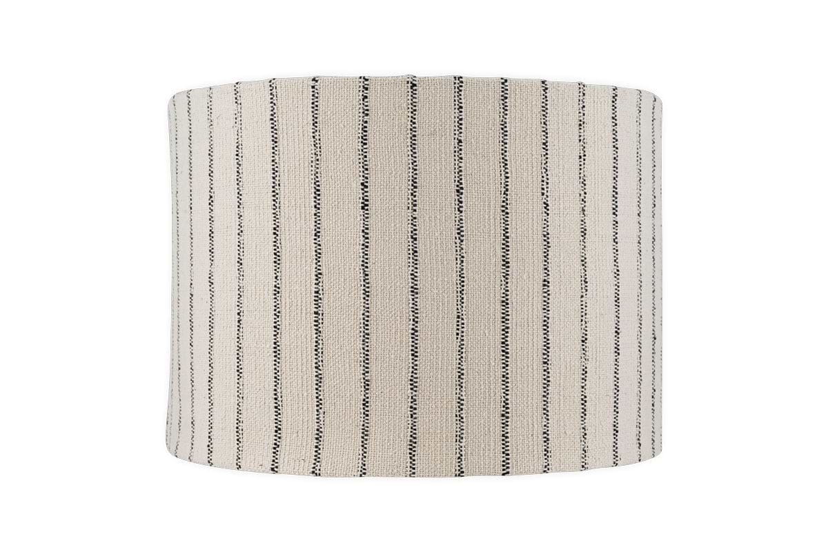 Sanja Cotton Stripe Lampshade - Off White & Grey-nkuku