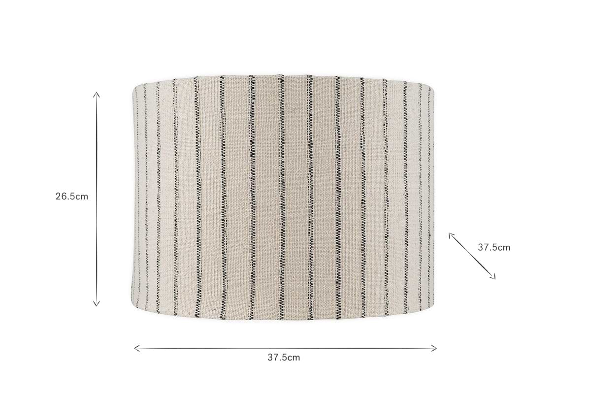 Sanja Cotton Stripe Lampshade - Off White & Grey-nkuku