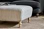 Sanja Stripe Upholstered Ottoman - Off White-nkuku