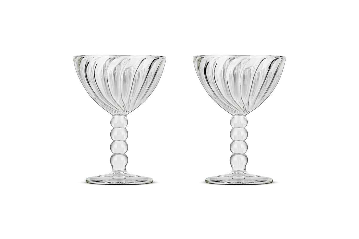 Santosa Champagne Glass - Clear (Set of 2)-nkuku