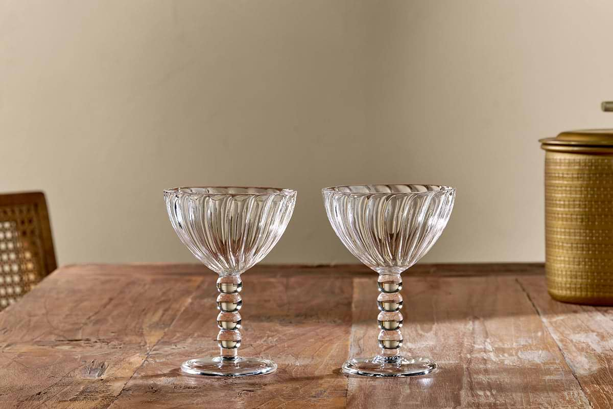 Santosa Champagne Glass - Clear (Set of 2)-nkuku