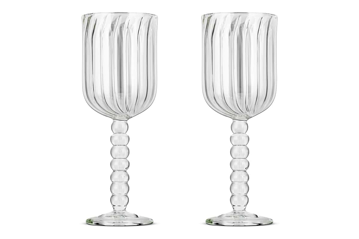 Santosa Wine Glass - Clear (Set of 2)-nkuku