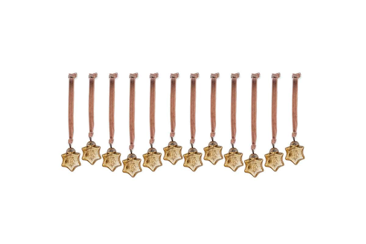 Sardi Star Baubles - Gold (Set of 12)-nkuku