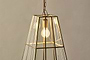 Solan Glass Lantern Pendant - Clear & Antique Brass-nkuku