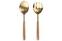 Soni Salad Servers - Gold & Acacia (Set of 2)-nkuku