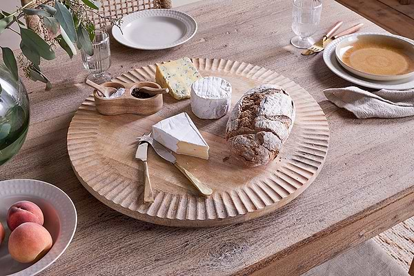 Soria Mango Wood Lazy Susan - Natural-nkuku