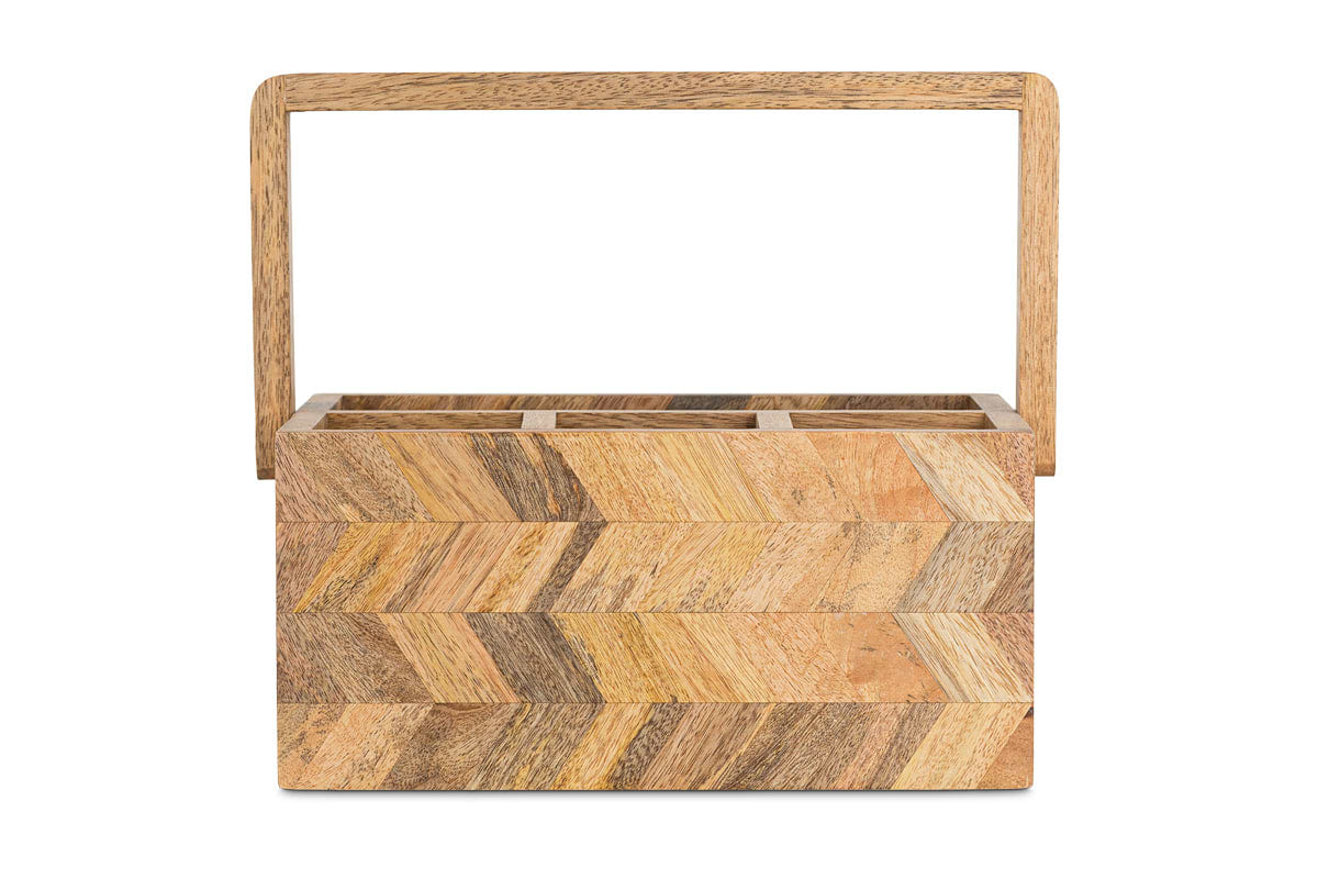 Sukha Mango Wood Caddy - Natural-nkuku