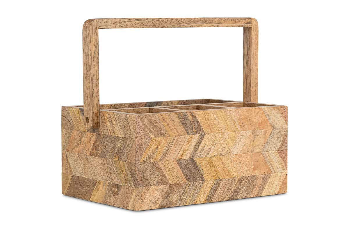 Sukha Mango Wood Caddy - Natural-nkuku