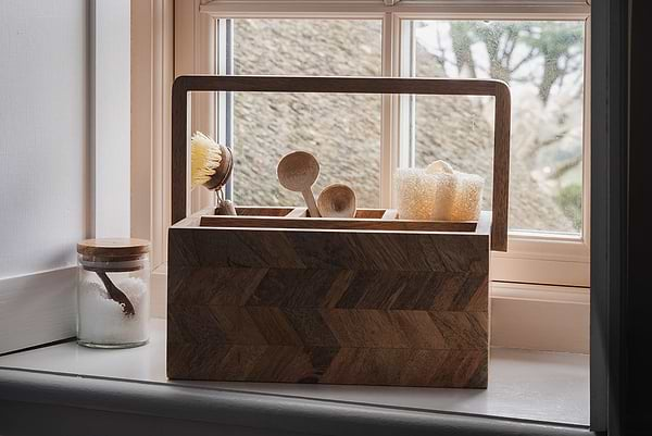 Sukha Mango Wood Caddy - Natural-nkuku