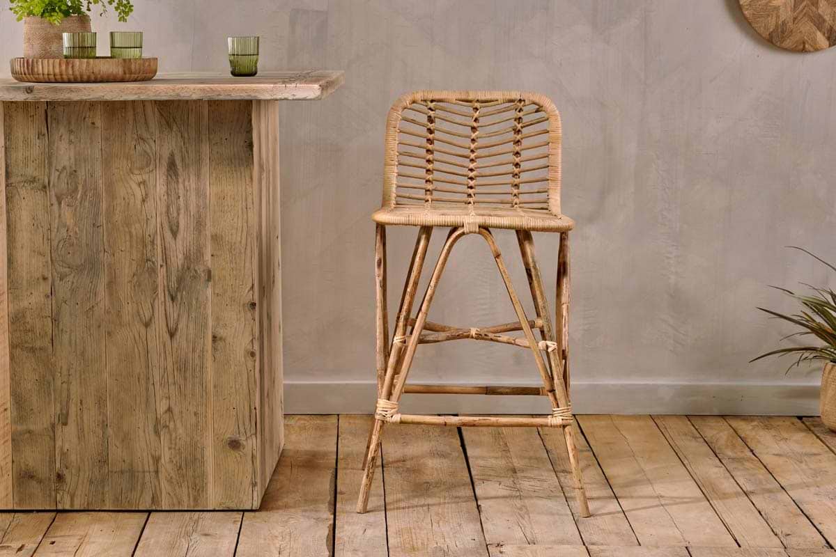Taung Rattan Counter Chair - Natural