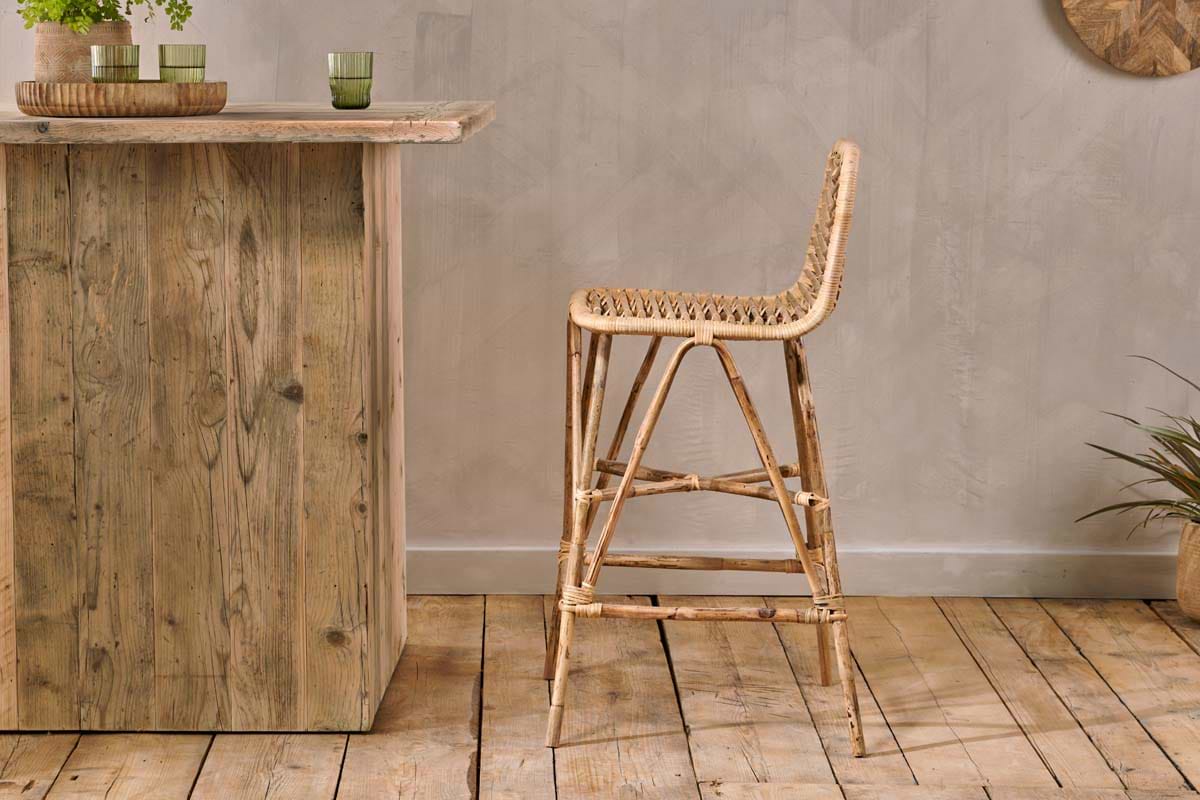Taung Rattan Counter Chair - Natural