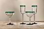 Thimma Wine Glass - Clear & Teal (Set of 2)