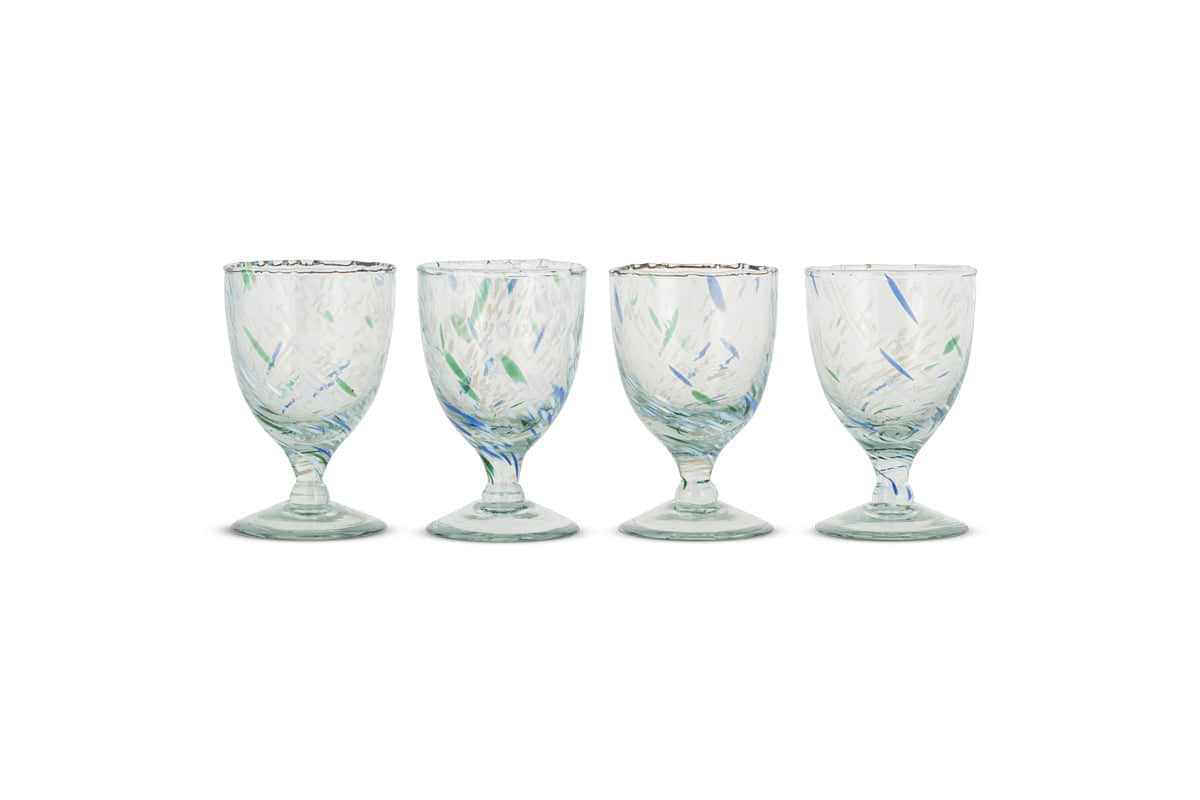 Taja Wine Glass - Sea Blue (Set of 4)-nkuku