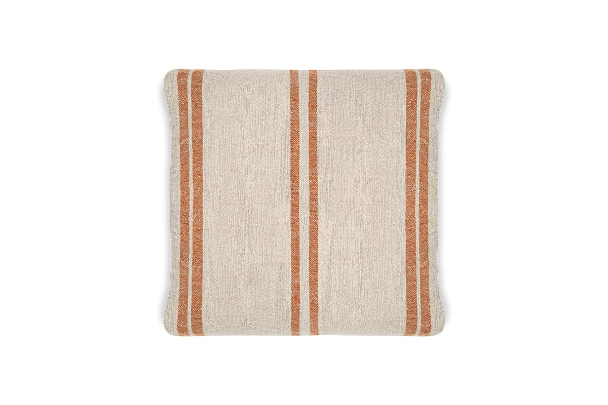 Tajana Linen Stripe Cushion Cover - Rust-nkuku