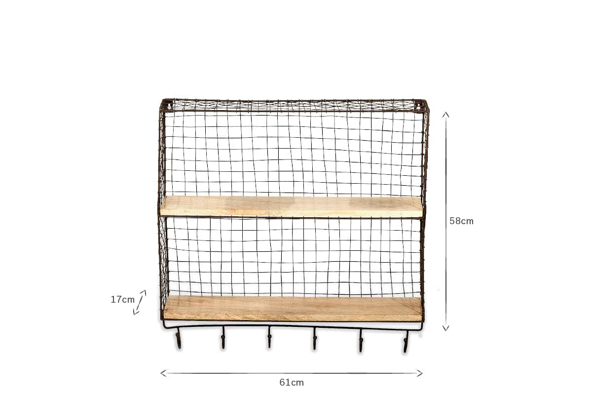 Tamba Shelf with Hooks-nkuku