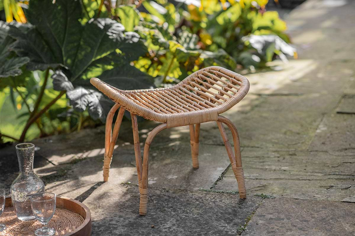 Taung Rattan Low Stool - Natural- nkuku