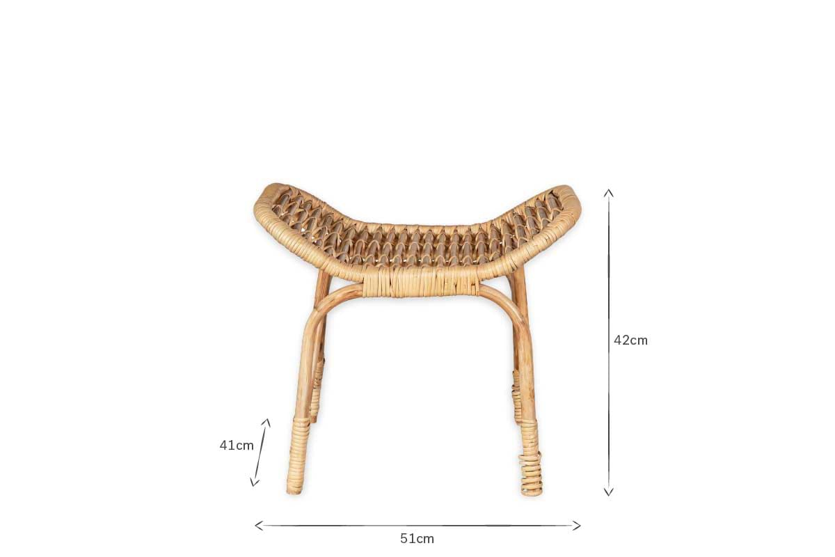 Taung Rattan Low Stool - Natural- nkuku