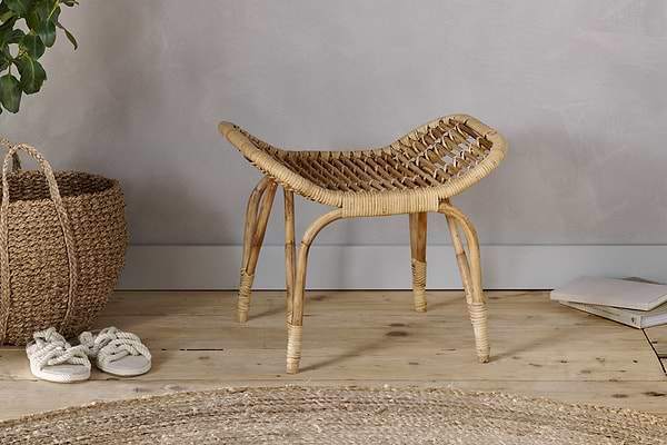 Taung Rattan Low Stool - Natural- nkuku