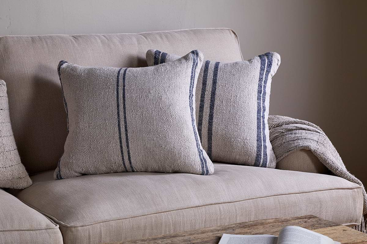 Tendali Linen Cushion Cover - Navy-nkuku