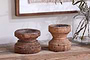 Thoko Reclaimed Round Candlestick - Dark Stain-nkuku