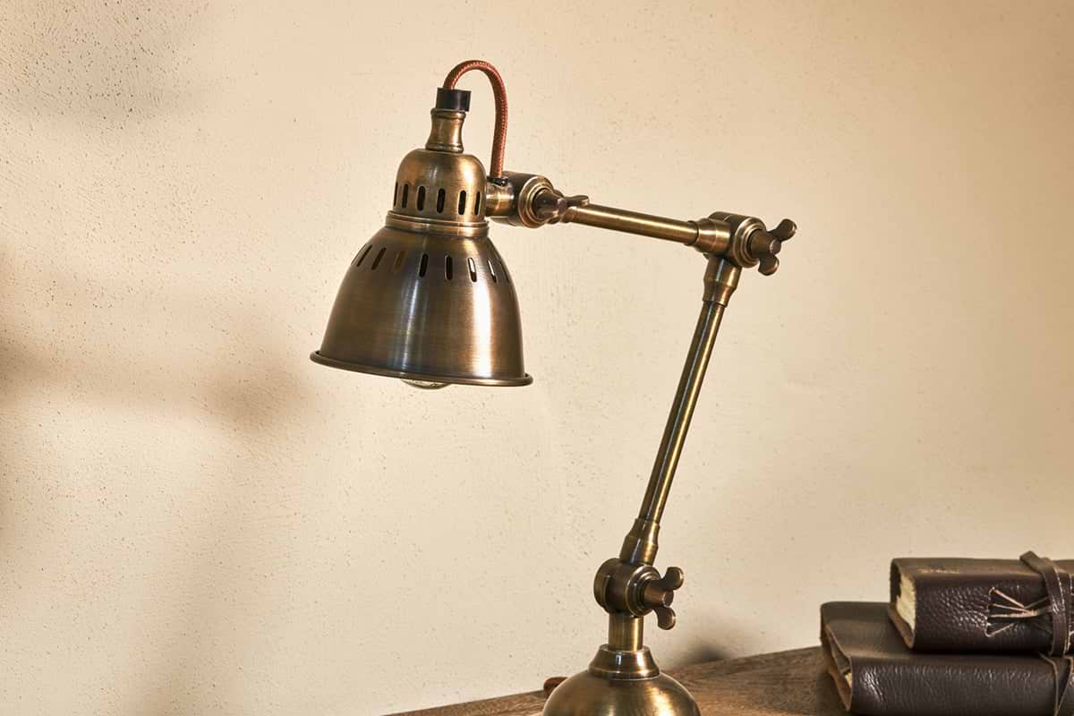 Antique brass desk lamp discount