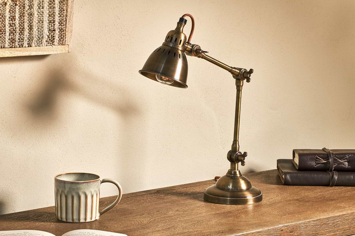 Tubu Antique Brass Desk Lamp-nkuku