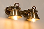 Tubu Brass Double Spot Light - Antique Brass-nkuku