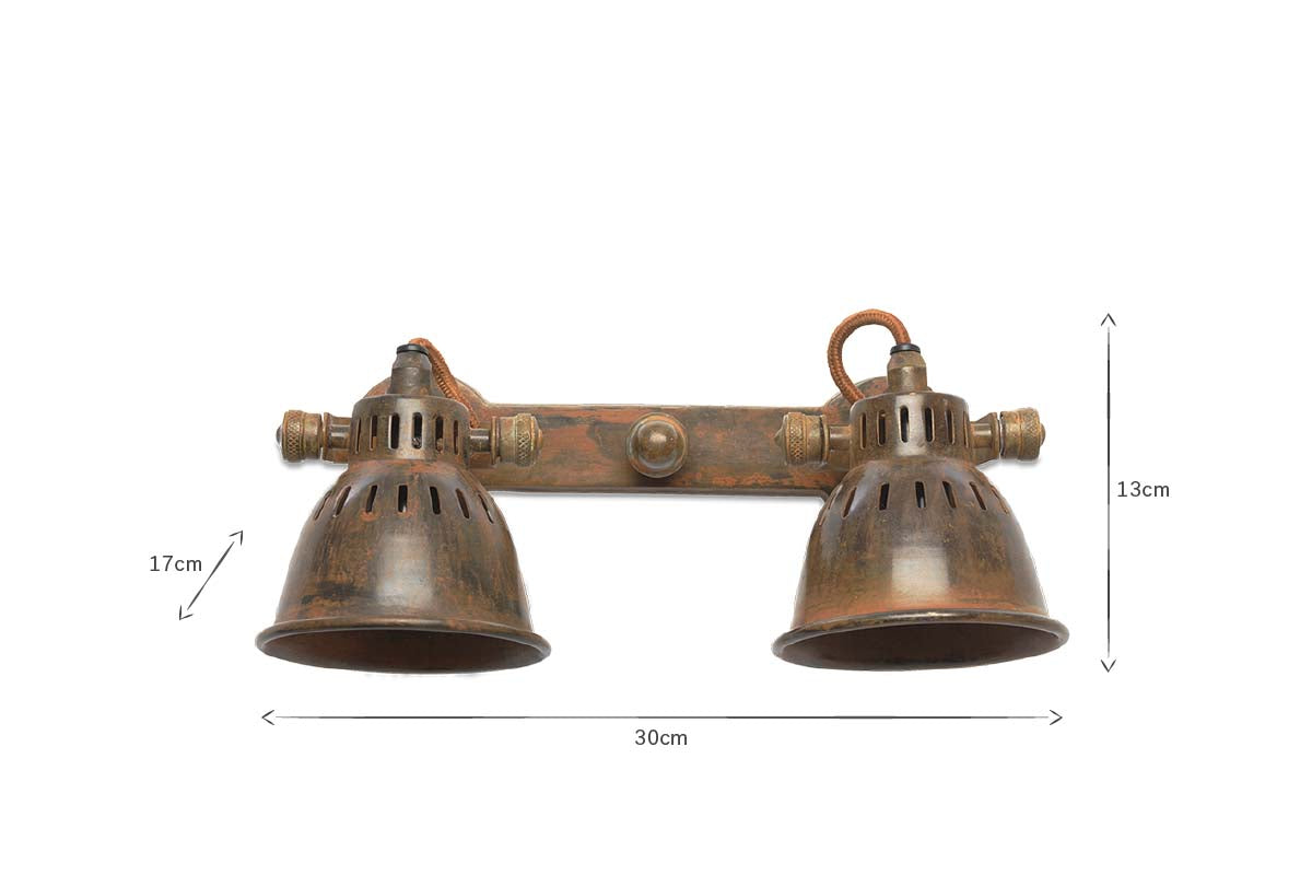 Tubu Brass Double Spot Light - Rust