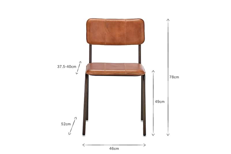 Ukari Leather Dining Chair - Aged Tan