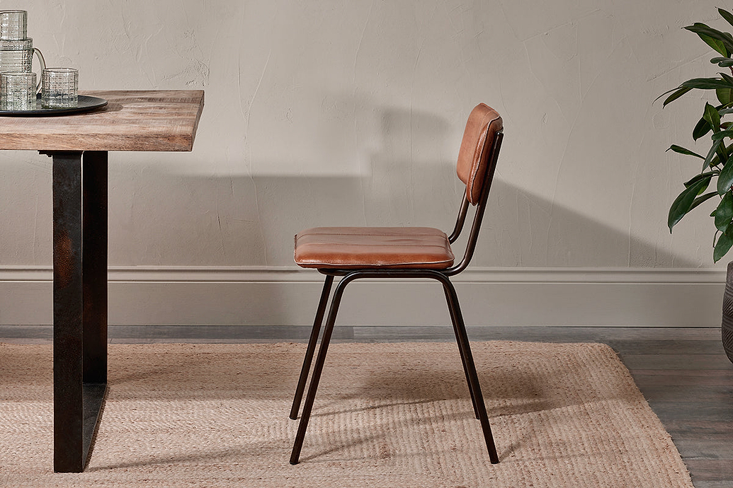Ukari Leather Dining Chair - Aged Tan