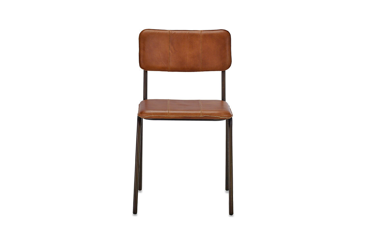 Ukari Leather Dining Chair - Aged Tan