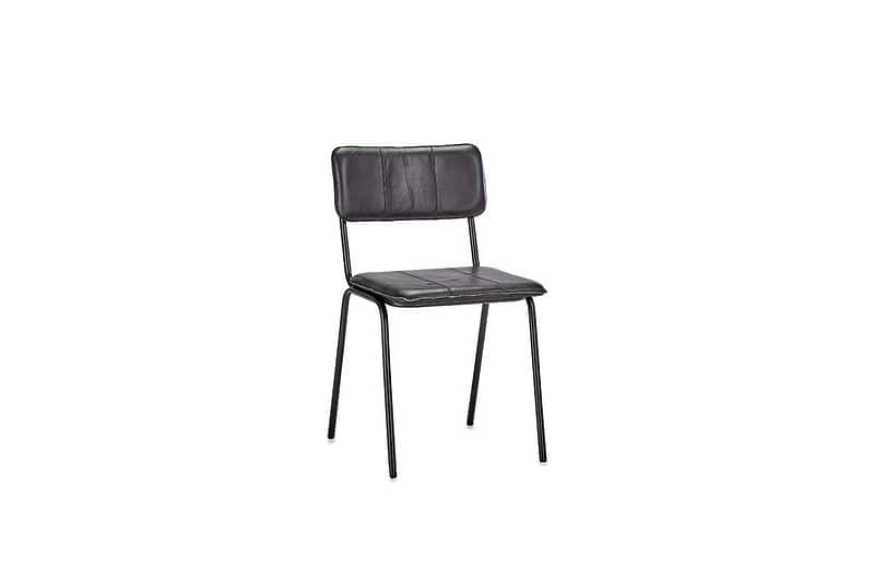 Ukari Leather Dining Chair - Aged Black
